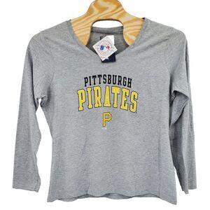 Pittsburgh Pirates MLB V Neck Long Sleeve T-Shirt Women's Size 2XL XXL New